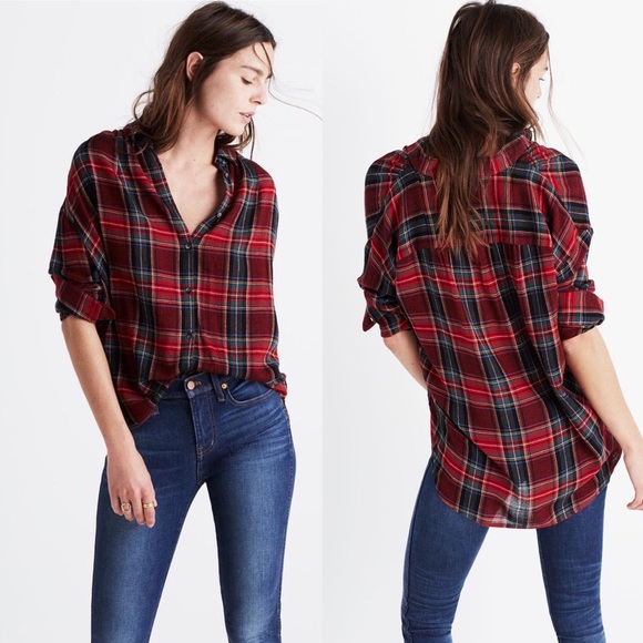 Madewell Tops - Madewell Central Tartan Button Down Flannel